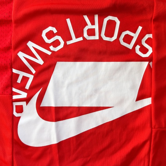 Nike Sportswear Blocked Logo Long Sleeve Jersey Red Men’s Size M NSW AR1960-696 - Picture 2 of 16